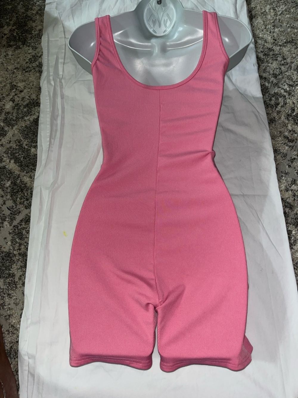 Pink Ribbed One-Piece Romper - Picture 2 of 3